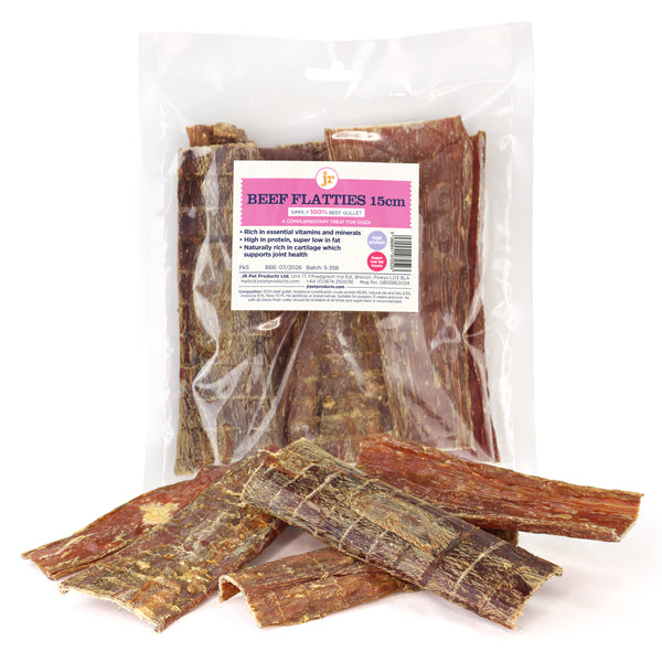JR Pet Products Beef Flatties 15cm (Pack of 5)