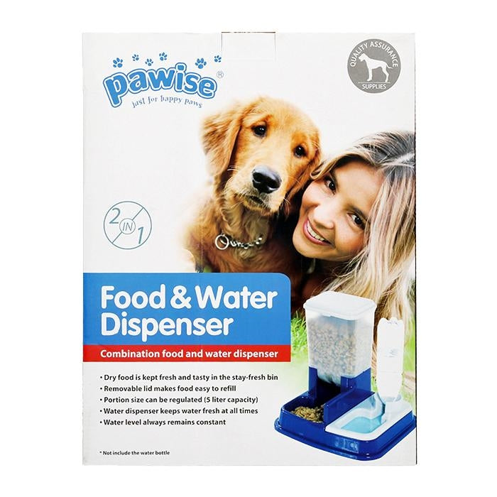 PAWISE 2-in-1 Food & Water Dispenser