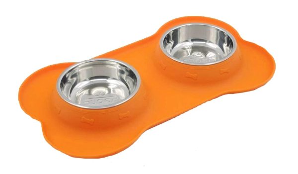 Super Design Double Bowl & Silicone Mat- Available in 3 colours