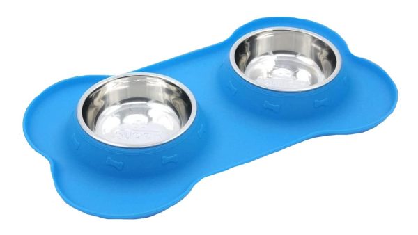 Super Design Double Bowl & Silicone Mat- Available in 3 colours