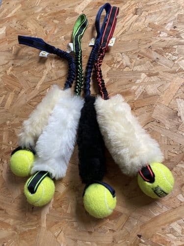 Paws Made™ Bungee With Sheepskin and Tennis Dog Motivation Toy